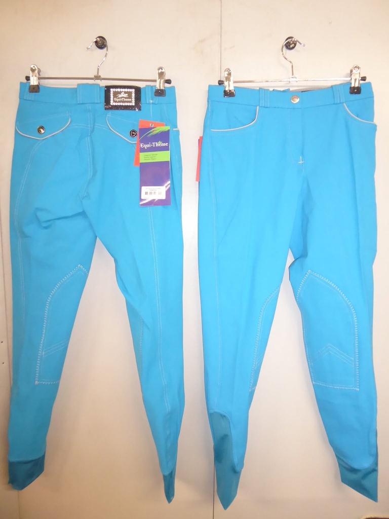 Pantalon EQUITHÈME “Verona” turquoise/gris clair femme 34