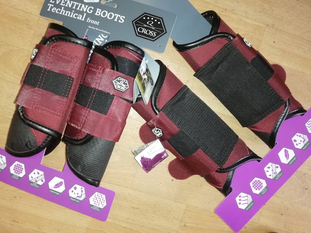 guetres de cross QHP anterieurs + posterieurs ruby XL