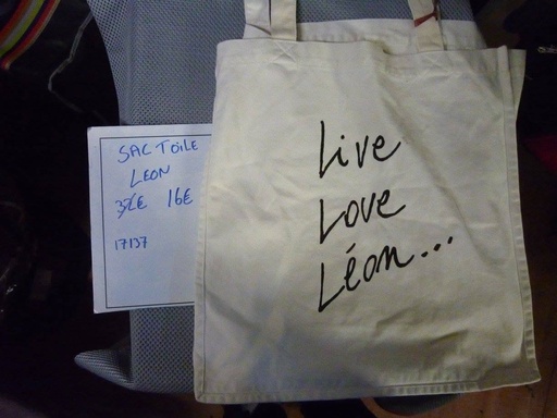 sac toile leon beige