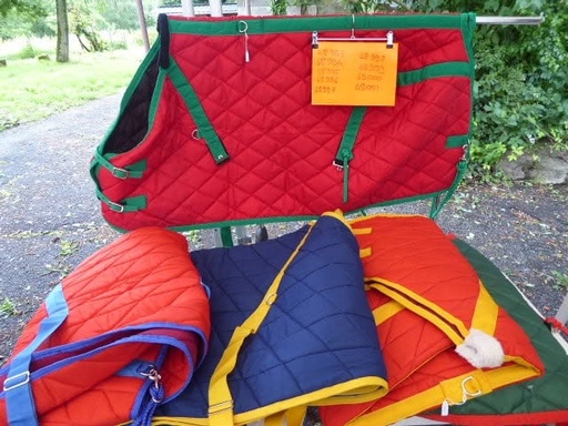 couverture boxe 100 gr ? Simple avec pad garrot/courroies cuisses Marine /jaune 115