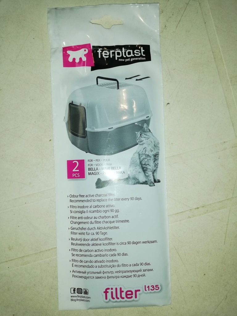 filtre odeur à charbon litiere x2 ferplast