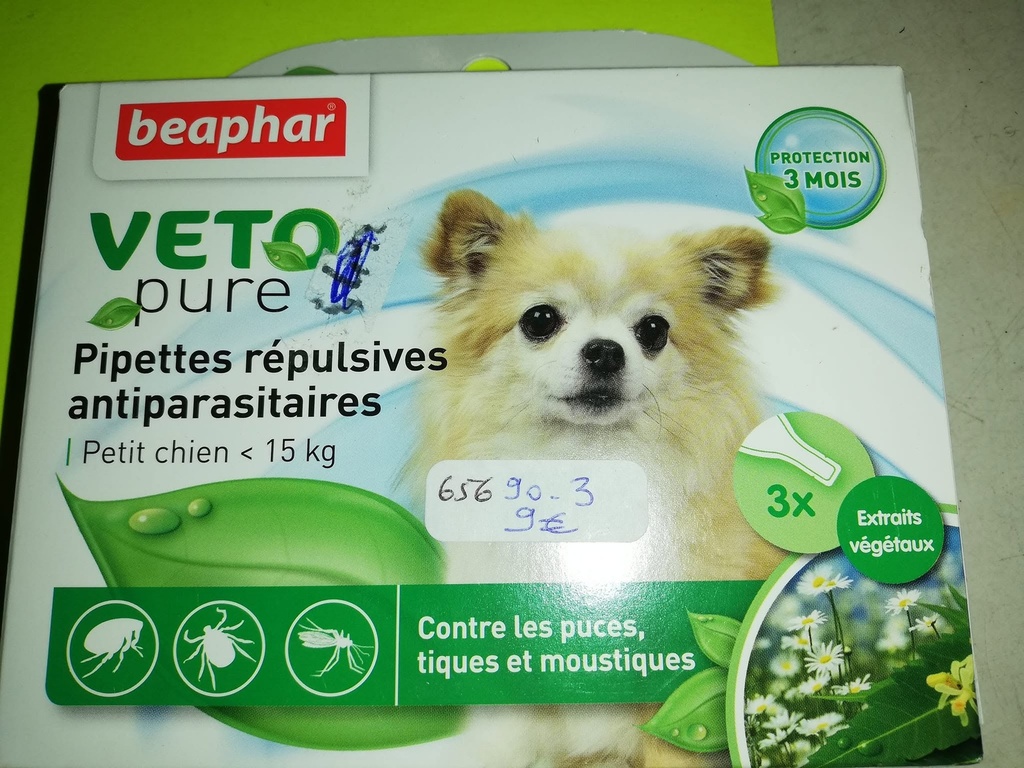 pipettes anti-parasitaire beaphar petit chien -de15kg x3
