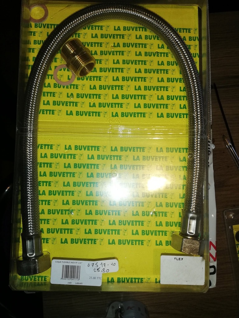 Tuyau coque flexible inox ff ¾ la buvette