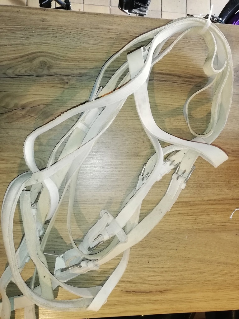 bridon cuir grand trait blanc