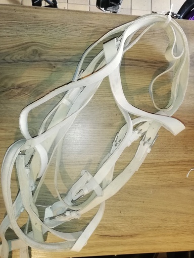 bridon cuir grand trait blanc