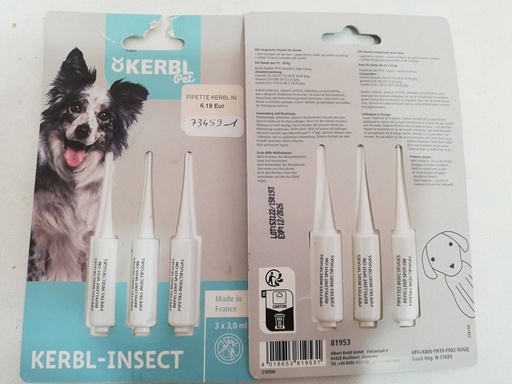 pipette anti-parasite kerbl 15/30kg 3mlx3