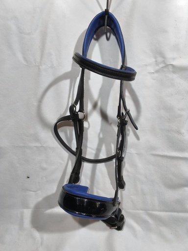Bridon artisanal noir verni bleu roi