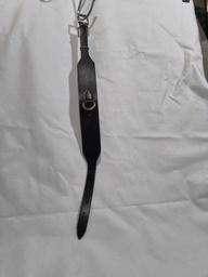 Collier chien cuir large noir/argent 44/52cm