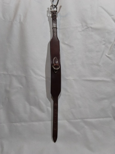 Collier chien cuir large marron/argent 446/54cm