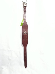 Collier chien cuir large marron boucle lyre 37/44cm