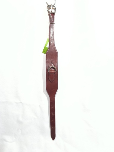 Collier chien cuir large marron boucle lyre 37/44cm