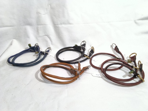 Collier chien cuir rond max 40cm couleur au choix