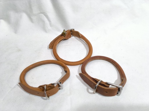 Collier chien cuir rond reglable