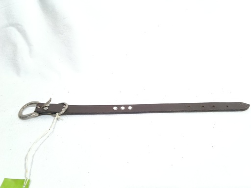 Collier chien cuir déco strass noir 23/28cm