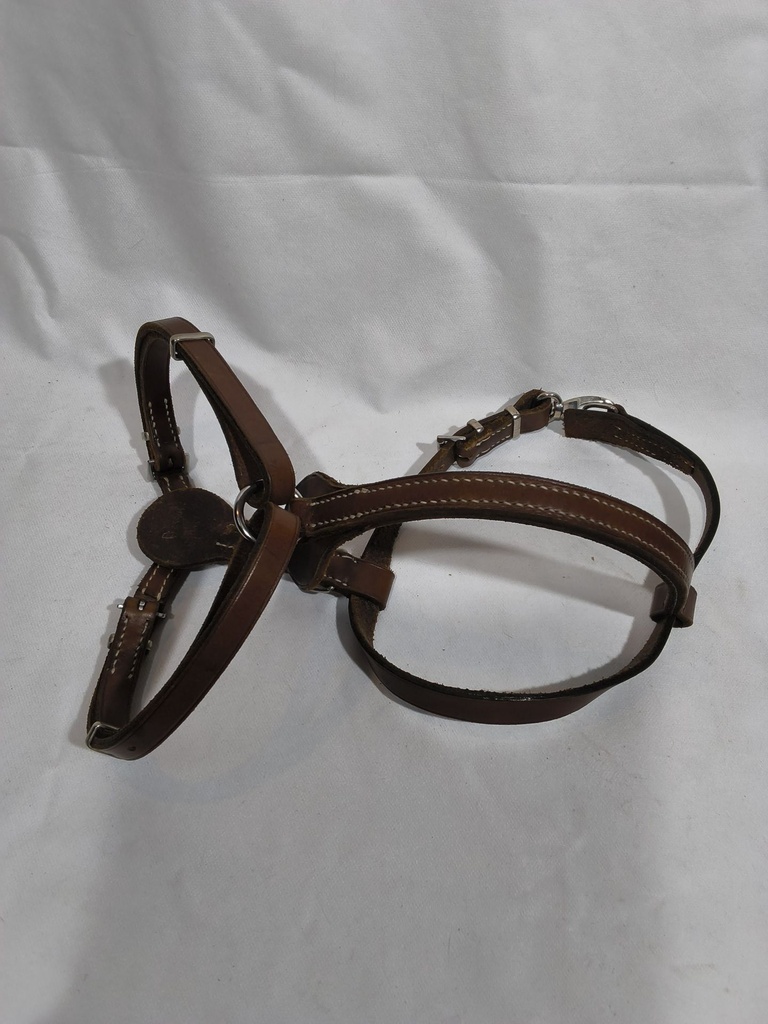 Harnais chien cuir marron