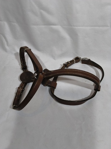 Harnais chien cuir marron