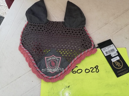 bonnet cheval BR gris/rose poney