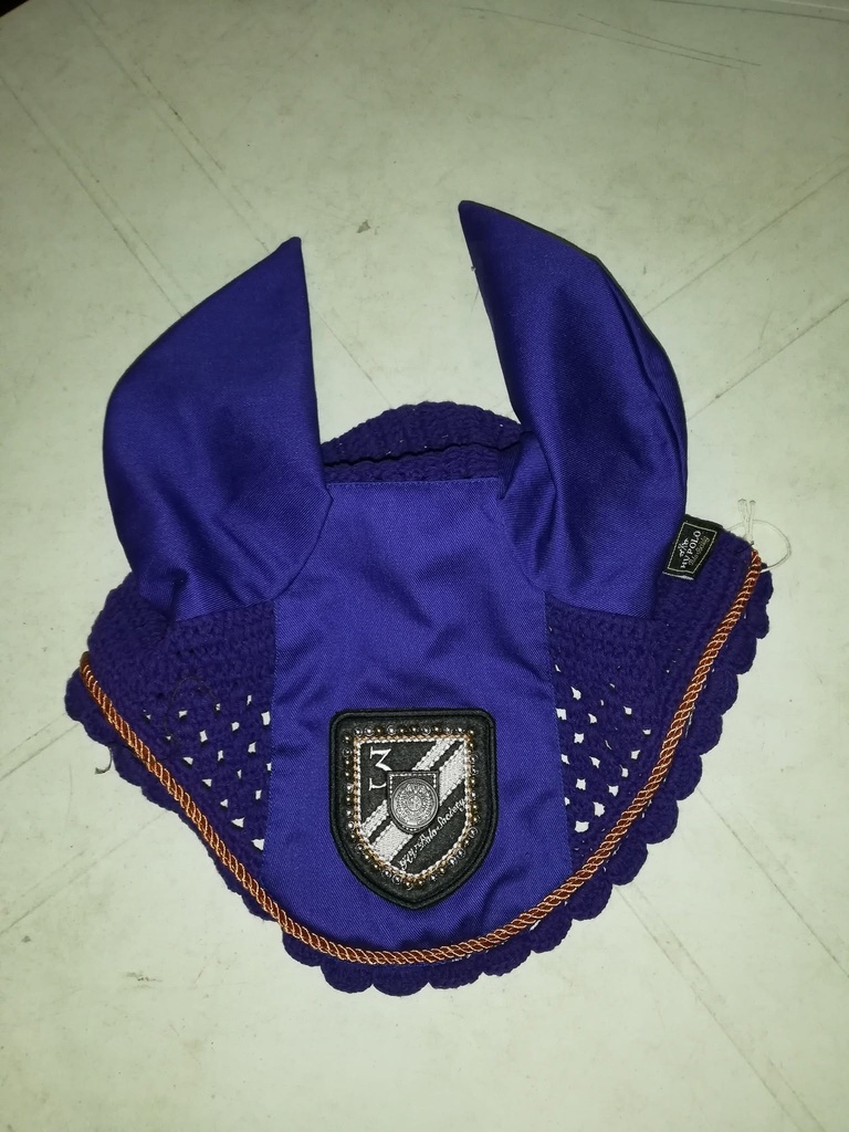 bonnet cheval HV polo violet/orange ecusson cheval