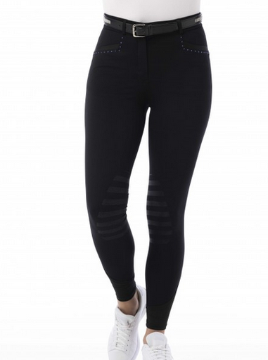 pantalon equitheme SAFIR femme noir/bleu