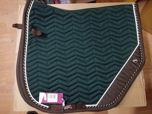 Tapis de selle QHP Shiva Marron foncé/vert Dressage Full