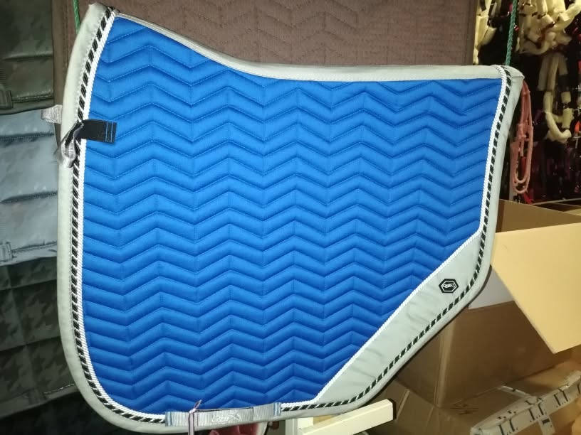 Tapis de selle QHP Shiva Bleu cobalt/gris Dressage Full