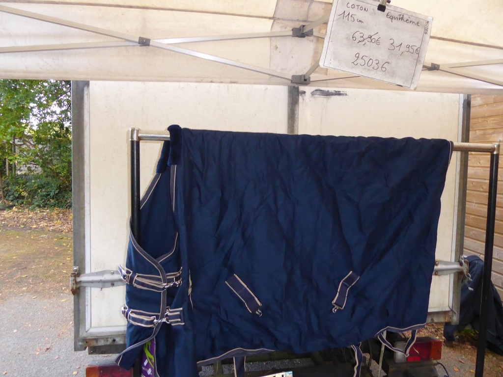 chemise coton equitheme marine 110